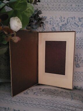 Antique 1910s Cardboard Photo Folder Frame Vintage Studio Portrait Mat